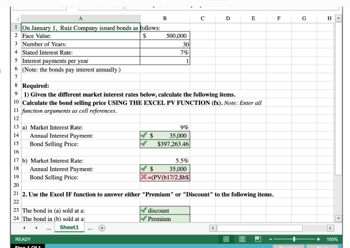 Bonds issued company ruiz january face interest has chegg value solved follows number years stated formulas problem been