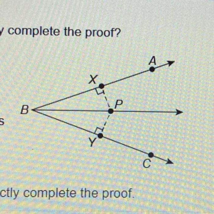 What are the missing parts that correctly complete the proof