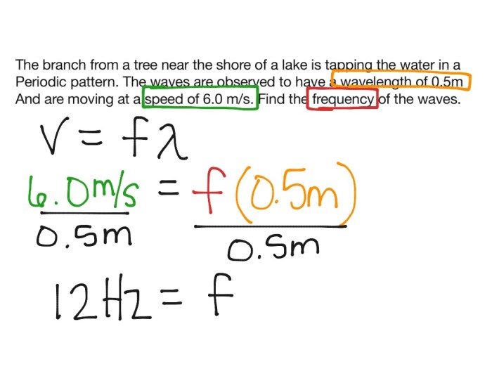 Physical science wave calculations worksheet